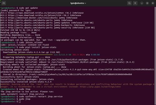 解決Jetson Orin Nano安裝jtop時循環提示重啟服務問題及系統運維指南